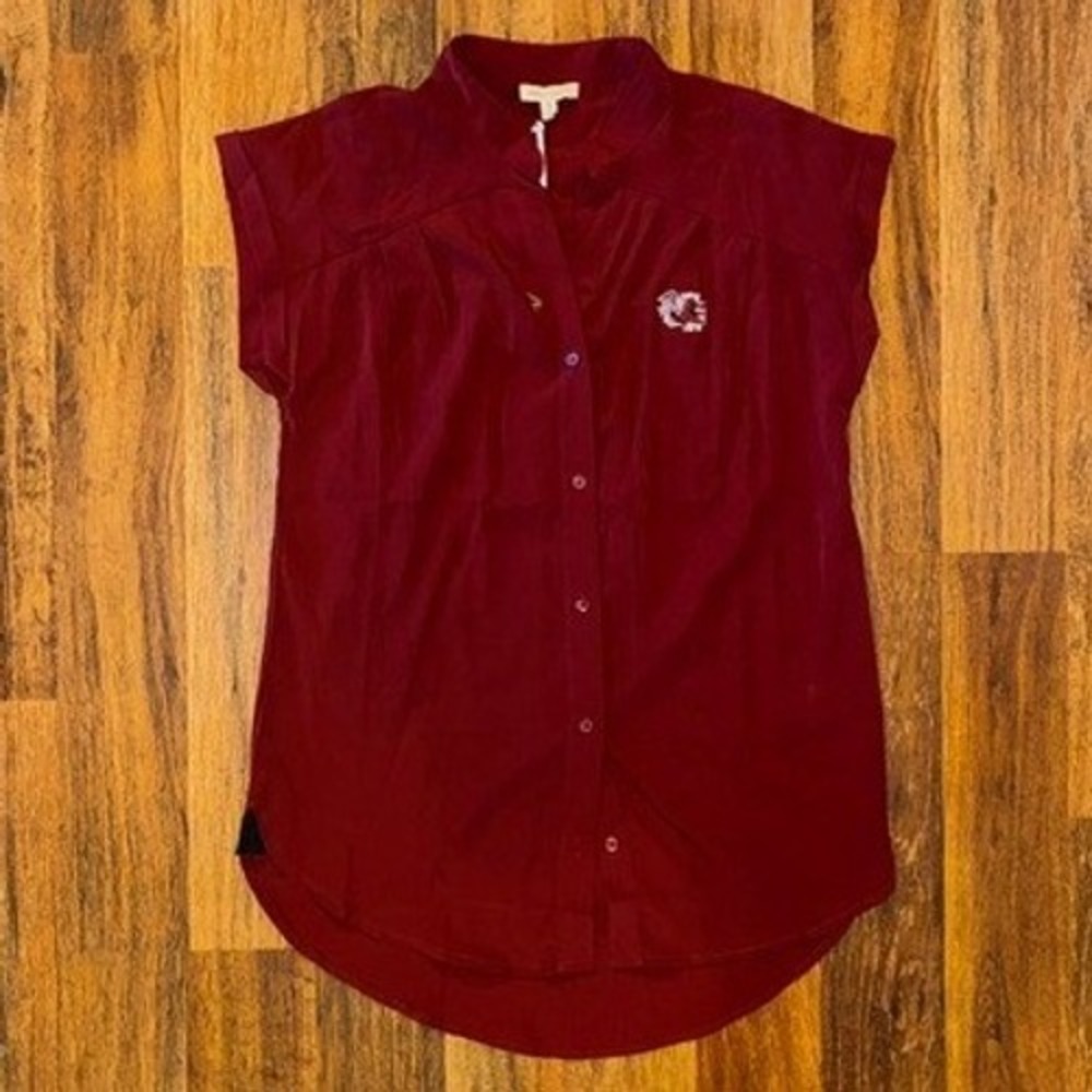UG Apparel South Carolina Gamecocks Garnet Button Front Top Small NWT